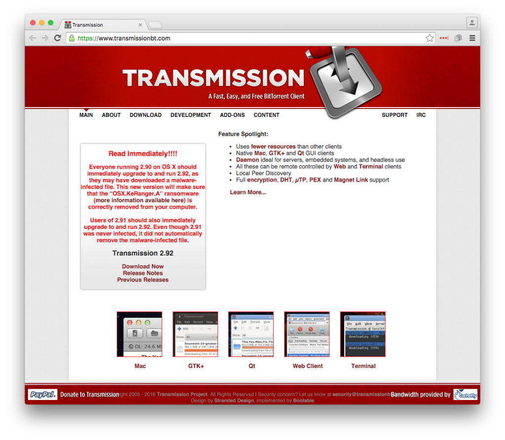 Transmission Front Page Notice