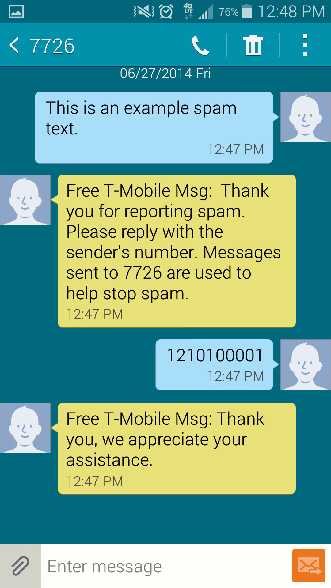report text spammer